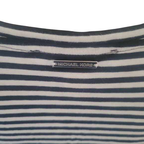 Michael Kors Striped Long-Sleeve Top With Crochet Details Womens‎ XL - Picture 5 of 7